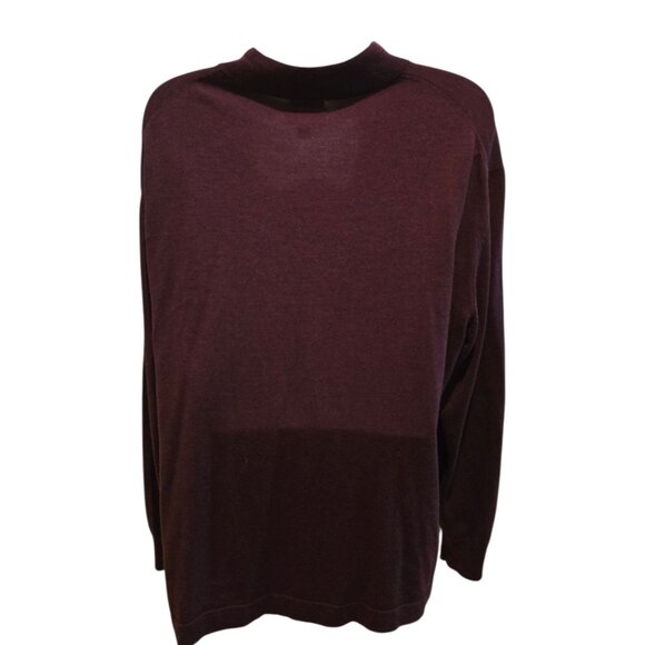 Joseph Abboud Burgundy Extra Fine Merino Wool Quarter Zip 2XL - Picture 4 of 6